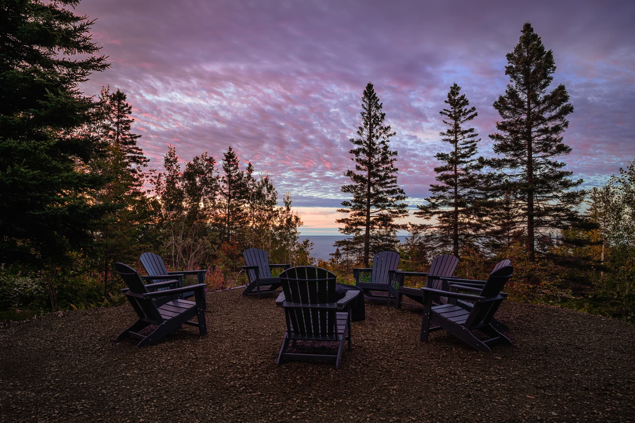Sunrise at the fire pit