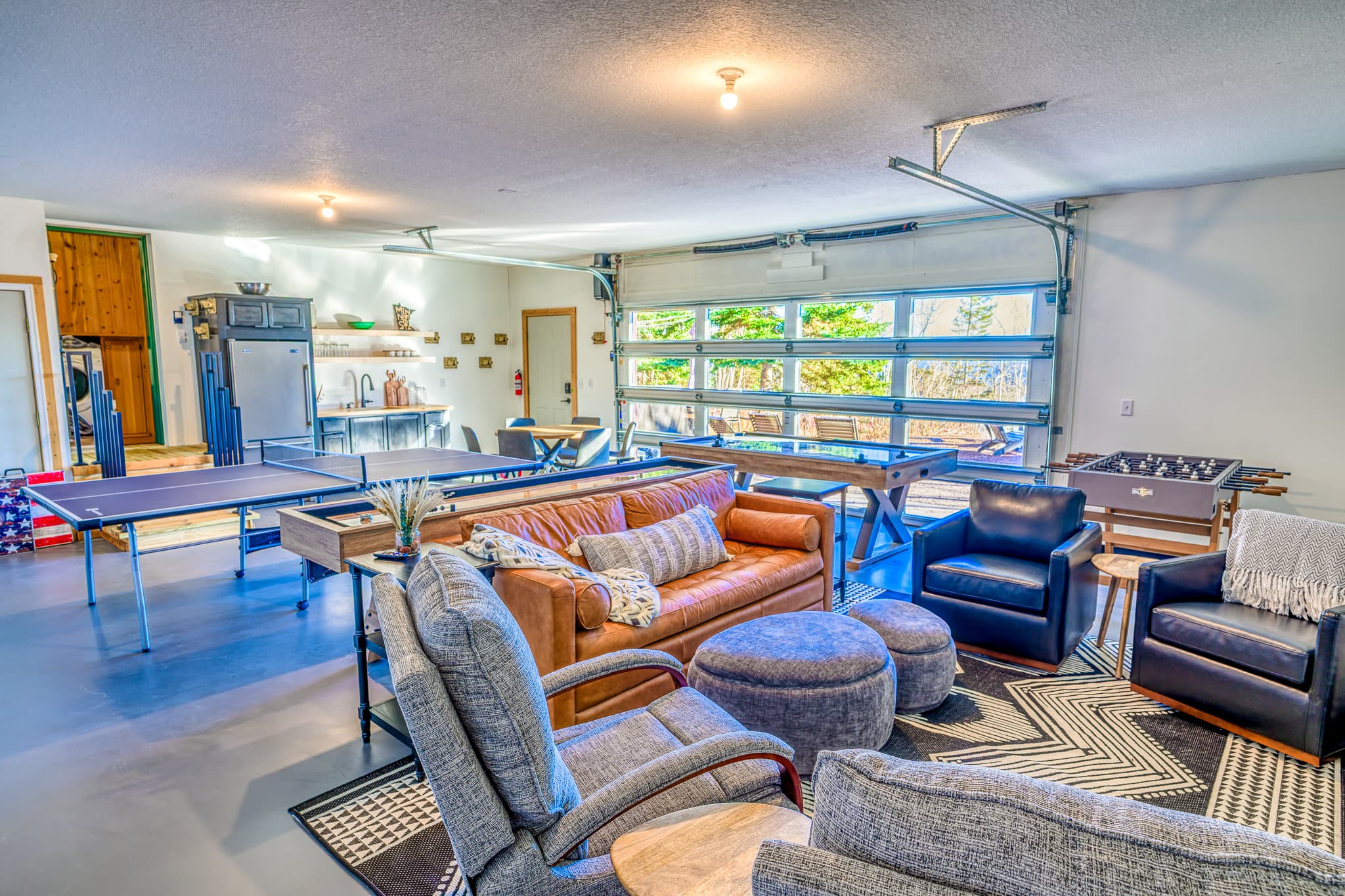 Game room — kitchenette, refrigerator, Vitamix, sleeper sofa
